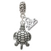 Silver Plated Antiqued Sea Turtle - Silver Plated Twist Rope Bead Charm Dangle with Mini Year 2025: Year to Remember Jewelry Gift - Celebrations