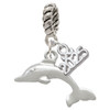 Silver Plated Antiqued Dolphin - Silver Plated Twist Rope Bead Charm Dangle with Mini Year 2025: Year to Remember Jewelry Gift - Celebrations