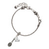 Silver Plated Tennis Racquet - Silver Plated Twist Rope Bead Charm Dangle with Mini Year 2025 on a large hole bead bracelet Jewelry Ideas and Examples