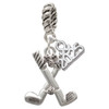 Silver Plated Golf Clubs with Golf Ball - Silver Plated Twist Rope Bead Charm Dangle with Mini Year 2025: Year to Remember Jewelry Gift - Celebrations