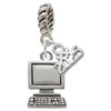 Silver Plated Computer - Silver Plated Twist Rope Bead Charm Dangle with Mini Year 2025: Year to Remember Jewelry Gift - Celebrations