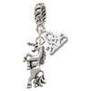 Silver Plated Unicorn - Silver Plated Twist Rope Bead Charm Dangle with Mini Year 2025: Year to Remember Jewelry Gift - Celebrations
