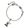 Silver Plated Teddy Bear - Silver Plated Twist Rope Bead Charm Dangle with Mini Year 2025 on a large hole bead bracelet Jewelry Ideas and Examples