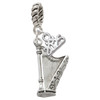 Silver Plated Harp - Silver Plated Twist Rope Bead Charm Dangle with Mini Year 2025: Year to Remember Jewelry Gift - Celebrations
