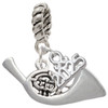 Silver Plated French Horn - Silver Plated Twist Rope Bead Charm Dangle with Mini Year 2025: Year to Remember Jewelry Gift - Celebrations