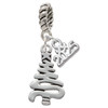 Silver Plated Christmas Tree Zig Zag - Silver Plated Twist Rope Bead Charm Dangle with Mini Year 2025: Year to Remember Jewelry Gift - Celebrations