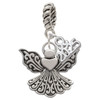 Silver Plated Angel with Heart - Silver Plated Twist Rope Bead Charm Dangle with Mini Year 2025: Year to Remember Jewelry Gift - Celebrations
