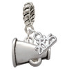Silver Plated Small Megaphone - Silver Plated Twist Rope Bead Charm Dangle with Mini Year 2025: Year to Remember Jewelry Gift - Celebrations