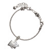Silver Plated Small Megaphone - Silver Plated Twist Rope Bead Charm Dangle with Mini Year 2025 on a large hole bead bracelet Jewelry Ideas and Examples