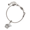 Silver Plated Large Paw - Silver Plated Twist Rope Bead Charm Dangle with Mini Year 2025 on a large hole bead bracelet Jewelry Ideas and Examples