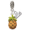 Silver Plated Enamel Pineapple - Silver Plated Twist Rope Bead Charm Dangle with Mini Year 2025: Year to Remember Jewelry Gift - Celebrations