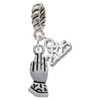 Silver Plated Praying Hands - Silver Plated Twist Rope Bead Charm Dangle with Mini Year 2025: Year to Remember Jewelry Gift - Celebrations