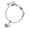 Silver Plated Heart with Baby Feet - Silver Plated Twist Rope Bead Charm Dangle with Mini Year 2025 on a large hole bead bracelet Jewelry Ideas and Examples