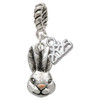 Silver Plated Antiqued Bunny Head - Silver Plated Twist Rope Bead Charm Dangle with Mini Year 2025: Year to Remember Jewelry Gift - Celebrations