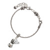 Silver Plated Antiqued Bunny Head - Silver Plated Twist Rope Bead Charm Dangle with Mini Year 2025 on a large hole bead bracelet Jewelry Ideas and Examples