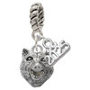 Silver Plated Wolf Head - Silver Plated Twist Rope Bead Charm Dangle with Mini Year 2025: Year to Remember Jewelry Gift - Celebrations