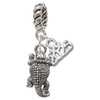 Silver Plated Horn Toad - Silver Plated Twist Rope Bead Charm Dangle with Mini Year 2025: Year to Remember Jewelry Gift - Celebrations