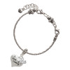 Silver Plated I love Cooking Heart with Chef Hat - Silver Plated Twist Rope Bead Charm Dangle with Mini Year 2025 on a large hole bead bracelet Jewelry Ideas and Examples