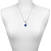 Silver Plated Large Royal Blue Paw - Silver Plated Twist Rope Bead Charm Dangle with Mini Year 2025 as a necklace pendant