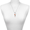 Silver Plated 3-D Enamel Parrot - Silver Plated Twist Rope Bead Charm Dangle with Mini Year 2025 as a necklace pendant