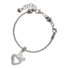 Silver Plated Textured Open Heart - Silver Plated Twist Rope Bead Charm Dangle with Mini Year 2025 on a large hole bead bracelet Jewelry Ideas and Examples