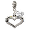 Silver Plated Heart with 3 AB Crystals - Believe Faith Prayer - Silver Plated Twist Rope Bead Charm Dangle with Mini Year 2025: Year to Remember Jewelry Gift - Celebrations