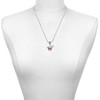 Silver Plated Hot Purple Butterfly with 2 Crystals - Silver Plated Twist Rope Bead Charm Dangle with Mini Year 2025 as a necklace pendant