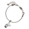 Silver Plated Black Enamel Baby Shoe with Bow - Silver Plated Twist Rope Bead Charm Dangle with Mini Year 2025 on a large hole bead bracelet Jewelry Ideas and Examples