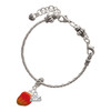 Silver Plated 3-D Enamel Mango - Silver Plated Twist Rope Bead Charm Dangle with Mini Year 2025 on a large hole bead bracelet Jewelry Ideas and Examples
