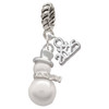 Silver Plated Imitation Pearl Snowman - Silver Plated Twist Rope Bead Charm Dangle with Mini Year 2025: Year to Remember Jewelry Gift - Celebrations