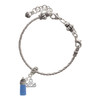 Silver Plated 3-D Blue Baby Bottle - Silver Plated Twist Rope Bead Charm Dangle with Mini Year 2025 on a large hole bead bracelet Jewelry Ideas and Examples