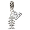 Silver Plated Fish Bones - Silver Plated Twist Rope Bead Charm Dangle with Mini Year 2025: Year to Remember Jewelry Gift - Celebrations