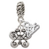 Silver Plated Small Antiqued Butterfly - Silver Plated Twist Rope Bead Charm Dangle with Mini Year 2025: Year to Remember Jewelry Gift - Celebrations
