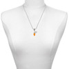 Silver Plated Christmas Lights - Hot Orange Resin - Silver Plated Twist Rope Bead Charm Dangle with Mini Year 2025 as a necklace pendant