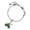 Silver Plated Christmas Holly & Red Crystal Berries - Silver Plated Twist Rope Bead Charm Dangle with Mini Year 2025 on a large hole bead bracelet Jewelry Ideas and Examples