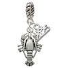 Silver Plated Antiqued Lobster - Silver Plated Twist Rope Bead Charm Dangle with Mini Year 2025: Year to Remember Jewelry Gift - Celebrations