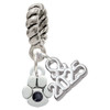 Silver Plated Mini Paw with Black Crystal - Silver Plated Twist Rope Bead Charm Dangle with Mini Year 2025: Year to Remember Jewelry Gift - Celebrations