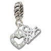 Silver Plated Mini Clear Crystal Heart - Silver Plated Twist Rope Bead Charm Dangle with Mini Year 2025: Year to Remember Jewelry Gift - Celebrations
