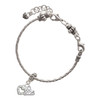 Silver Plated Mini Clear Crystal Heart - Silver Plated Twist Rope Bead Charm Dangle with Mini Year 2025 on a large hole bead bracelet Jewelry Ideas and Examples