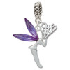 Silver Plated Large Fairy with Purple Wings - Silver Plated Twist Rope Bead Charm Dangle with Mini Year 2025: Year to Remember Jewelry Gift - Celebrations