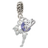 Silver Plated Small Fairy with Purple Wings - Silver Plated Twist Rope Bead Charm Dangle with Mini Year 2025: Year to Remember Jewelry Gift - Celebrations