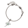 Silver Plated Small Fairy with Lime Green Wings - Silver Plated Twist Rope Bead Charm Dangle with Mini Year 2025 on a large hole bead bracelet Jewelry Ideas and Examples