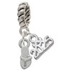 Silver Plated Mini Flip Flop - Silver Plated Twist Rope Bead Charm Dangle with Mini Year 2025: Year to Remember Jewelry Gift - Celebrations