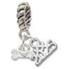 Silver Plated Mini Dog Bone with Heart - Silver Plated Twist Rope Bead Charm Dangle with Mini Year 2025: Year to Remember Jewelry Gift - Celebrations