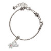 Silver Plated Mini Star of David with Pink Crystal - Silver Plated Twist Rope Bead Charm Dangle with Mini Year 2025 on a large hole bead bracelet Jewelry Ideas and Examples