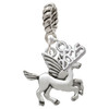 Silver Plated Medium Pegasus - Silver Plated Twist Rope Bead Charm Dangle with Mini Year 2025: Year to Remember Jewelry Gift - Celebrations