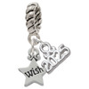 Silver Plated Mini ''Wish'' Star - Silver Plated Twist Rope Bead Charm Dangle with Mini Year 2025: Year to Remember Jewelry Gift - Celebrations