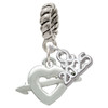 Silver Plated Heart with Arrow - Silver Plated Twist Rope Bead Charm Dangle with Mini Year 2025: Year to Remember Jewelry Gift - Celebrations
