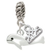 Silver Plated Whale - Silver Plated Twist Rope Bead Charm Dangle with Mini Year 2025: Year to Remember Jewelry Gift - Celebrations
