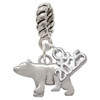 Silver Plated 3-D Bear - Silver Plated Twist Rope Bead Charm Dangle with Mini Year 2025: Year to Remember Jewelry Gift - Celebrations
